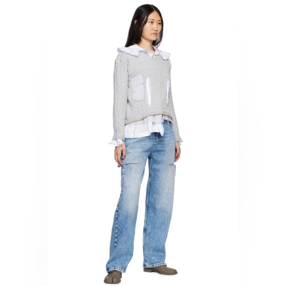 👖MM Inspired Cutout high-rise wide-leg jeans - Picture 7 of 16